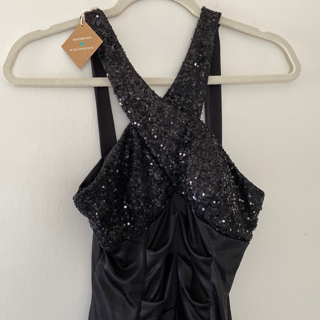 There Up Black Sequins Cocktail Dress
